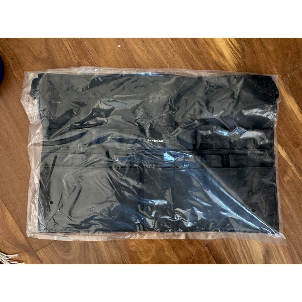 MAC Cosmetics Pro Makeup Brush Tool Belt Organizer Apron Black PVC